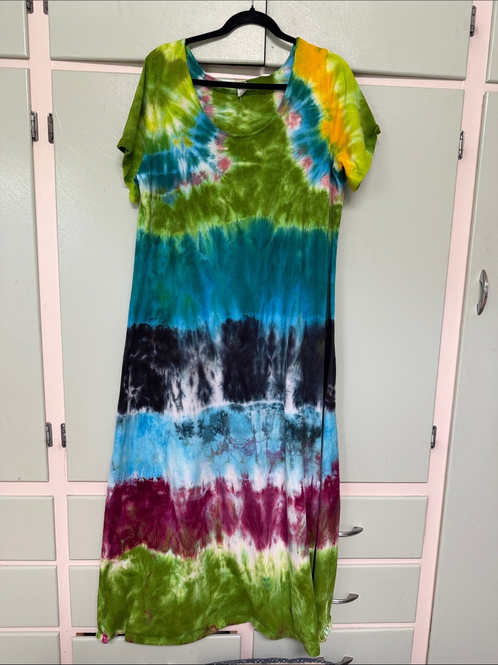 Dharma Trading Co Tie Dye Boho maxi dress 3X 100% Cotton made in USA
